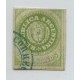 ARGENTINA 1862 GJ 13A ESCUDITO SIN ACENTO PLANCHA SEMI GASTADA COLOR VERDE OLIVA, MUY RARO Y PERFECTO EJEMPLAR U$ 550